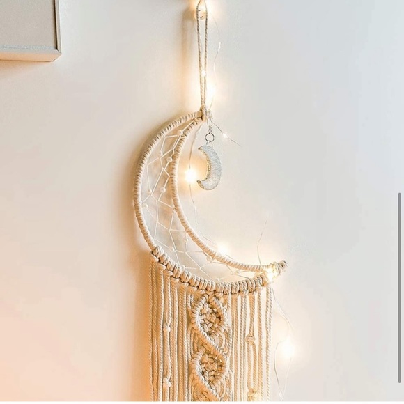 New Bohemian Lighted Macramé Star & Moon Set - Picture 2 of 7
